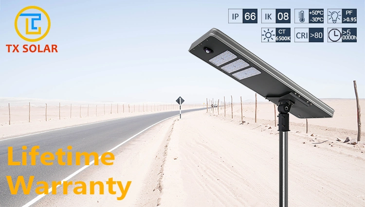 5 Years Warranty Aluminium Outdoor Waterproof IP67 LED 30W 40W 50W 60W 70W 80W 90W 100W 120W Integrated All in One Solar Street Light