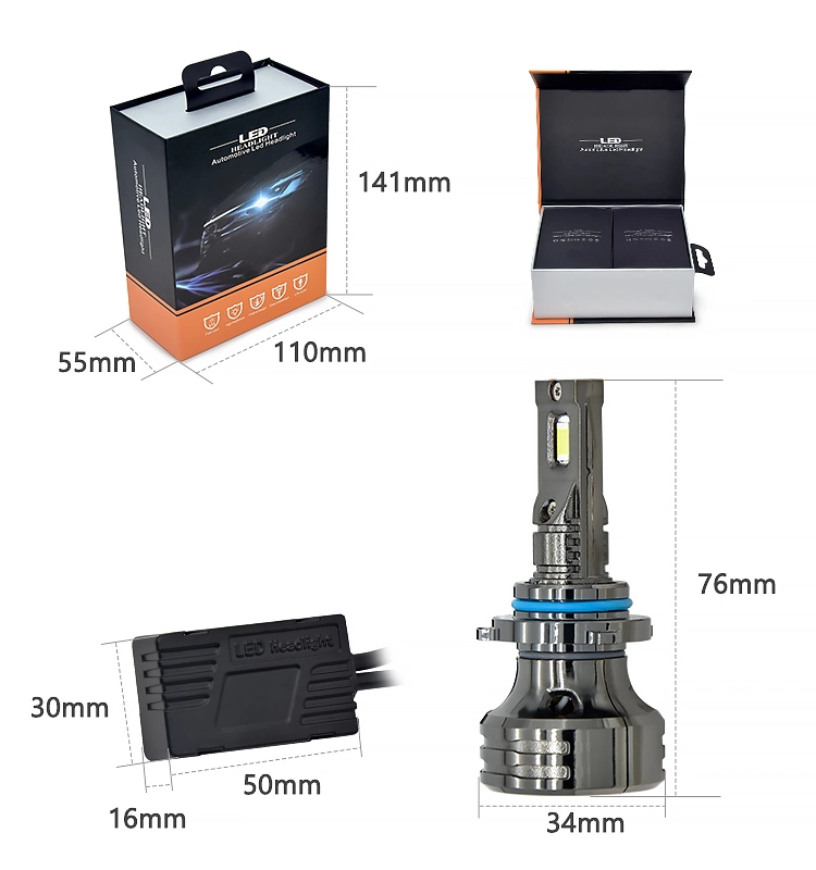 90W 6000K Auto Lighting System Light Bulb Accessories H1 H7 H11 9005 9006 Car LED Headlight for Car