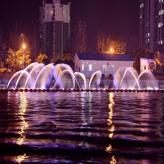 Dekorative 15 m lange kreisförmige Wasser-Musikbrunnen-Ausrüstung für den Innenbereich zum Verkauf. Wassergerät für Musik-Tanzbrunnen