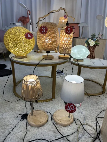 Rattan- oder Bambus-Lampenschirmabdeckungen, rechteckiger und kegelförmiger Lampenschirm aus Stoff, E27, E14, Beleuchtungszubehör